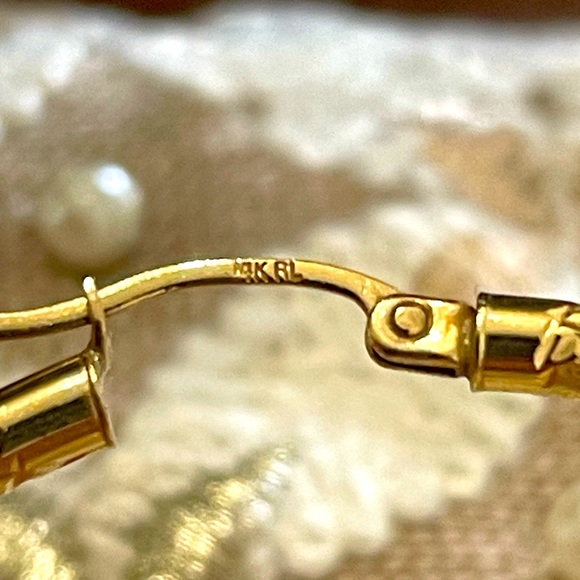 Oversized 14K Real Gold Crystal Cut Hoop Earrings ❗️With Free Hoop Earrings❗️ - Picture 4 of 5